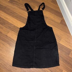 Black Denim Overall Dress